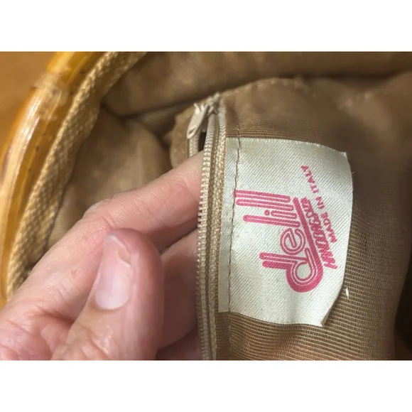 Vintage Delli Beige Brown Woven Bamboo Handle One Size Shoulder Bag - Picture 8 of 11